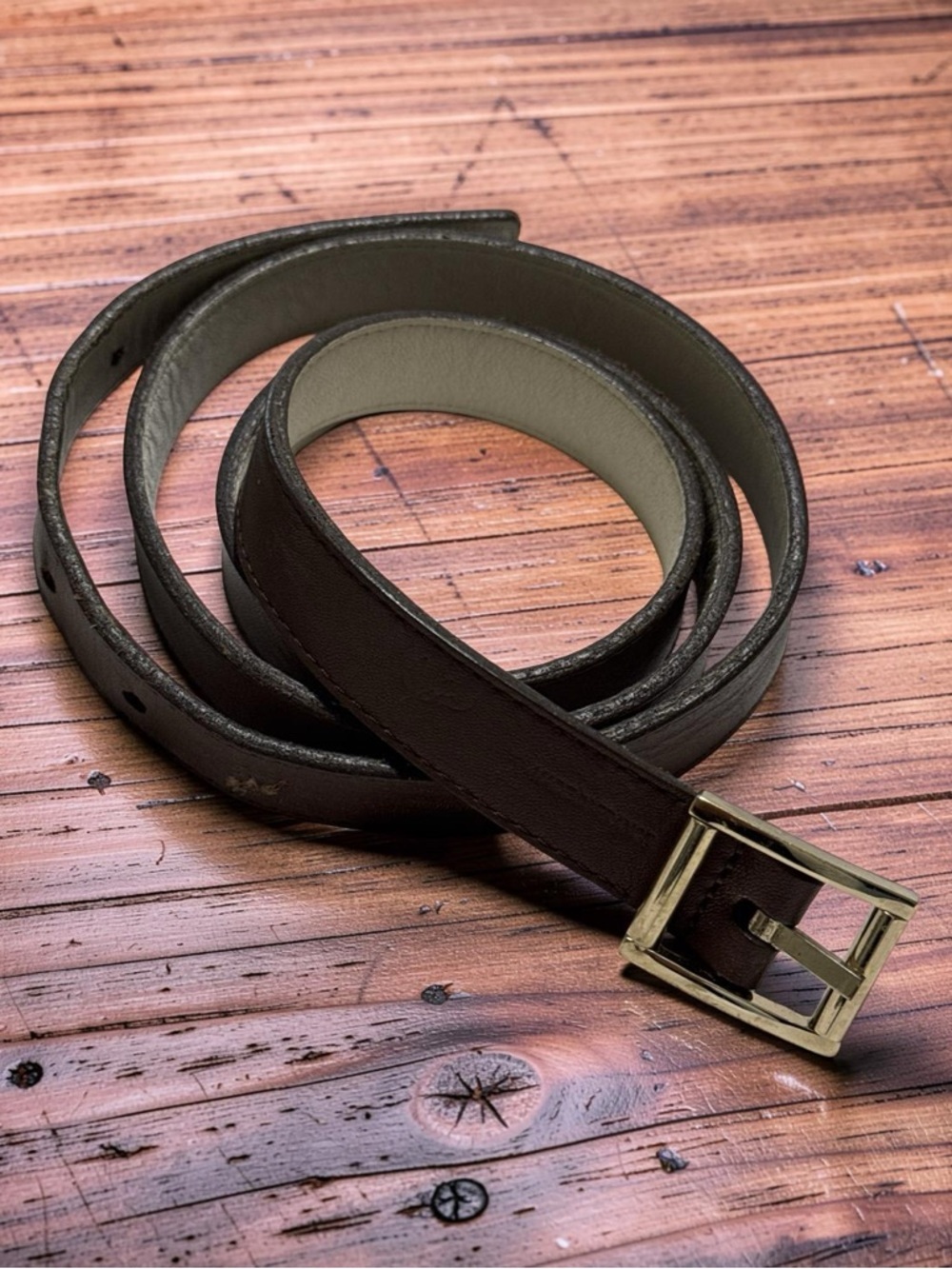 Joie  Dark Brown Leather Belt